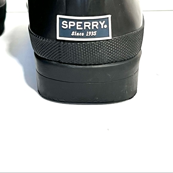 Sperry Quilted Gosling Closed Toe Mid-Calf Waterproof Black Duck Boots - Size 9 - Picture 10 of 14